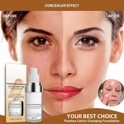 🎁 ACHETEZ 1, OFFERT 1 ! 🧴 Fond de Teint Intelligent – Change de Couleur pour S’Adapter à Votre Teint, Formule Hydratante & Légère pour Peaux Matures ✨📦