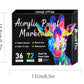 🔥 50 % de réduction ! 🎨✨ Stylo à peinture acrylique à double pointe – 24/48/72 couleurs 🌈🖌️