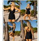 👙 50% DE RÉDUCTION 🌊 Maillot de bain une pièce froncé à décolleté plongeant & dos croisé – Élégant, gainant & parfait pour l'été – allonge la silhouette et met en valeur les courbes ☀️