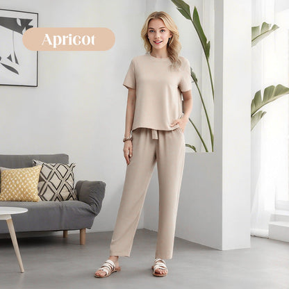 🌸 60% DE RÉDUCTION ! 👚 Ensemble Haut & Pantalon Décontracté pour Femme – Tissu Doux, Coupe Décontractée & Look Quotidien 👖