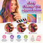 🎨 50% DE RÉDUCTION! ⚡ Kit craies capillaires – 12 couleurs, lavable & facile – Idéal pour fêtes ✨