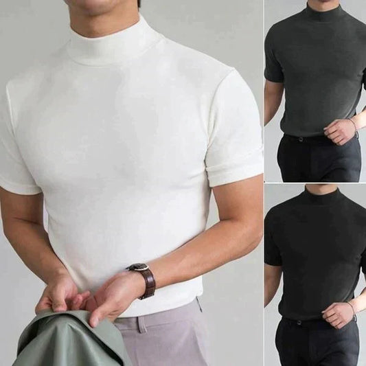 👕 60% DE RÉDUCTION ! 🔥 T-shirt Col Montant Coupe Slim pour Homme – Offre Spéciale 2026 – Coupe Ajustée, Tissu Respirant & Style Polyvalent ✨
