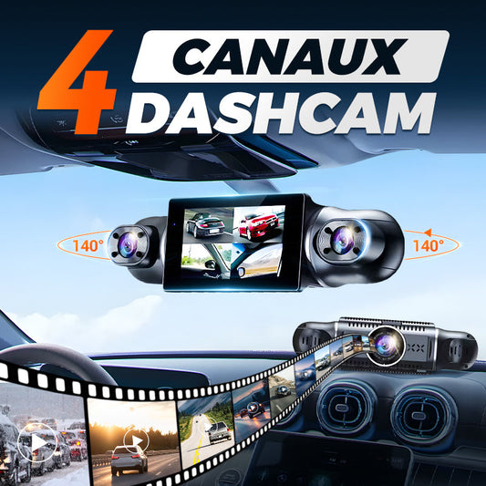 📹 50% DE RÉDUCTION! 🚗 Caméra de Tableau de Bord FHD à 4 Canaux avec Angle Ultra-Large – Vision Panoramique, Enregistrement en Boucle & Idéale Pour La Sécurité Routière 🛡️