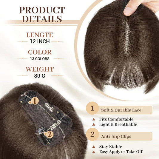 💇‍♀️ 50% DE RÉDUCTION! ✨ Perruque Naturelle avec Franges pour Femmes - Fibres Hypoallergéniques et Densité Réaliste pour un Style Quotidien 🌸👑