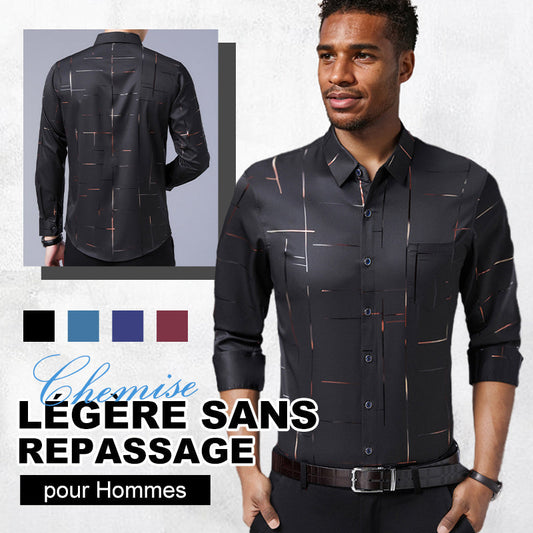 👔 60% DE RÉDUCTION! ✨ Chemise à Manches Longues Sans Repassage pour Hommes – Infroissable, Coupe Premium & Confortable 👕