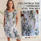 🌷 50% DE RÉDUCTION ! 🍀 Robe à Col Rond à Imprimé Botanique – Vente de Printemps – Tissu Léger, Motif Naturel & Coupe Décontractée 🌸