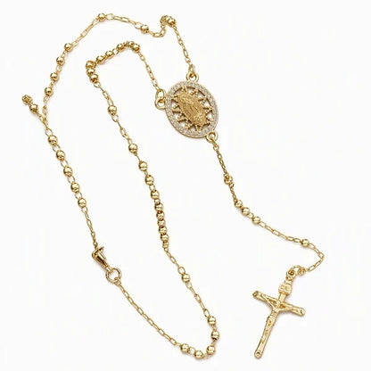 📿 50% DE RÉDUCTION! ✝️ Collier chapelet doré – Croix, perles & intemporel ✨