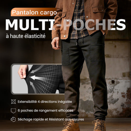 👖 60% DE RÉDUCTION ! 🪖 Pantalon Cargo – Coupe Haute, Extensible & Multi-Poches pour Confort et Fonctionnalité 🏕️