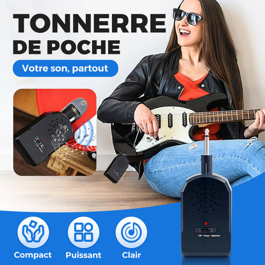 🎸 50% OFF MAINTENANT ! ✨ Mini Ampli Guitare 30W HD - 20h Autonomie, Recharge USB et Son Professionnel pour le Busking et la Pratique 🎶🔋
