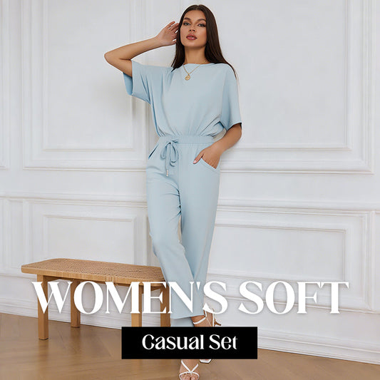 🌸 60% DE RÉDUCTION ! 👚 Ensemble Haut & Pantalon Décontracté pour Femme – Tissu Doux, Coupe Décontractée & Look Quotidien 👖