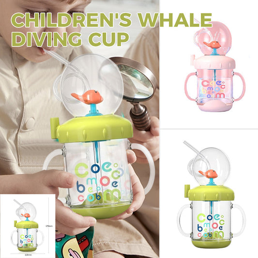 🐳 50% DE RÉDUCTION 🍼 Tasse à boire bébé avec jet de baleine – Tritan sans BPA, anti-fuite – Amusante, facile à nettoyer – parfaite pour l’apprentissage de la propreté ✨🛁🌈