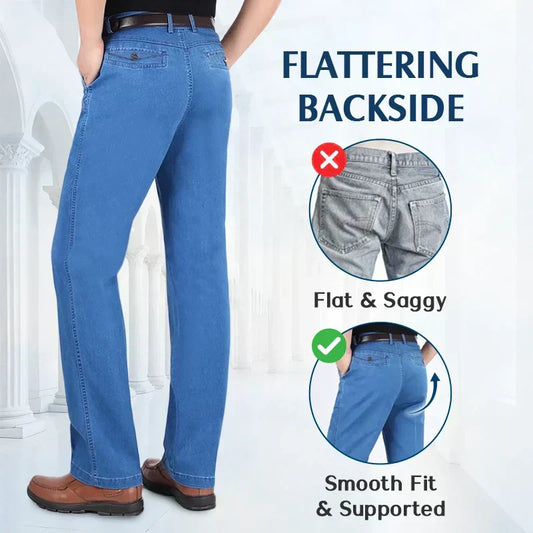 👖 60% DE RÉDUCTION ! 🎅 Jeans Taille Haute à Coupe Droite pour Homme – Confort Toute la Journée, Style Intemporel & Polyvalent ✨