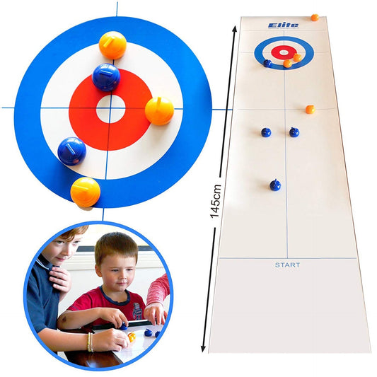 🥌 60% DE RÉDUCTION ! 🎯 Jeu de Curling de Table Familial - Affrontements Amusants entre Amis ou en Famille, Set Complet avec Cibles et Pierre 🔥✨