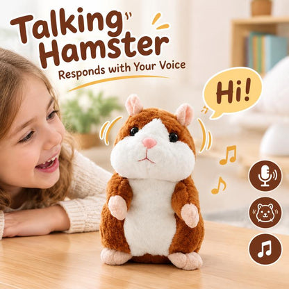 🐹✨ Peluche Hamster Interactif Parlant 15cm – Répétition Vocale Amusante, Hochement de Tête & Peluche Ultra-Douce