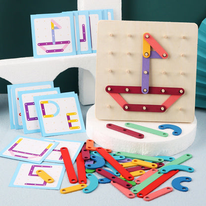 🧩 50% OFF NOW! ✨ Puzzle à Encastrement Montessori - Formes Géométriques en Bois avec Cartes Modèles pour l'Apprentissage Précoce 🎁🎄