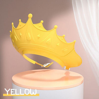 🛁 50% DE RÉDUCTION! 👶 Bonnet de Douche Imperméable Ajustable – PP + TPE, anti-eau yeux & oreilles – Couronne dessin animé – Jaune/Bleu/Rouge ✨