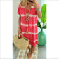 👗 50% DE RÉDUCTION 🌊 Robe-t-shirt ample à manches courtes, rayée & teinte au nœud – Coton doux, coupe décontractée – Parfaite pour un look tendance et confortable en été ou à la plage – légère et facile à accessoiriser ✨☀️