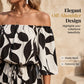 👗 50% DE RÉDUCTION ☀️ Combinaison courte à épaules dénudées – Imprimé feuilles & cordon de serrage – Noir, noir-beige ou blanc, tailles S-2XL – parfaite pour l’été ou les vacances 🌿✨