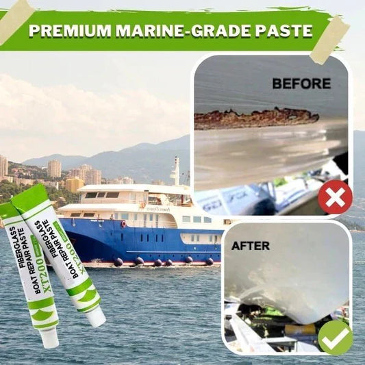 ⛵ ACHETEZ 2, OBTENEZ 1 GRATUIT ! 🔧 Pâte de réparation pour bateaux en fibre de verre – Résiste à l’eau & haute adhérence – Idéale pour coques, kayaks ou piscines – facile à poncer après séchage 🌊