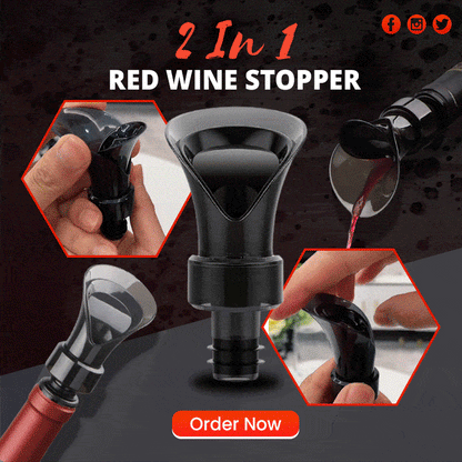 🍷 50% DE RÉDUCTION! ⏳ Bouchon de Vin Rouge 2 en 1 – Pompe à Vide & Bouchon Réutilisable pour Garder le Vin Frais 🍇