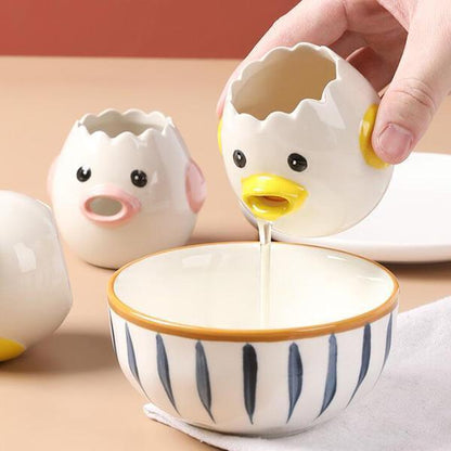 🥚 50% DE RÉDUCTION! ✨ SÉPARATEUR D'OEUF BANDÉ DESSINÉE - Design Amusant et Facile à Nettoyer, Accessoire de Cuisine Pratique pour Œufs et Jaunes 🍳👨‍🍳