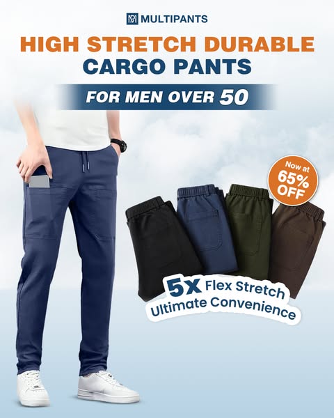 👖 64% DE RÉDUCTION MAINTENANT ! 🏆 Pantalon Cargo MultiPants - 6 Poches & Élastique, Idéal pour Outdoor et Quotidien 👖✨