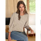 👚 50% DE RÉDUCTION 🔥 Blouse femme manches 3/4 à manchettes froncées – Coupe fluide & décontractée – Parfaite pour le printemps ou l’été – look romantique et intemporel 🌸✨🌿