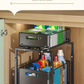 💪 50% DE RÉDUCTION! 🥫 Étagère Double Coulissante Organisateur de Placard – 5 hauteurs réglables, 2 plateaux & acier carbone robuste – Grande capacité, sans installation – Idéal pour cuisine & rangement ✨