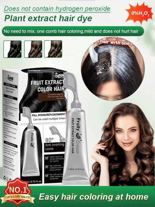 📢🌸👧Acheter 3  Obtenez  2 Gratuit🌸 Essence de fruits Peignon de teinture de cheveux