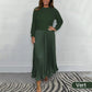 👗 60% DE RÉDUCTION ! ✨ Robe Plissée à Col Rond pour Femmes - Coupe Élégante et Tissu Fluide pour Bureau ou Soirée, Confortable et Stylée 💃📦