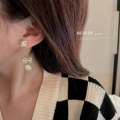 💎 ACHETEZ 1, OBTENEZ 1 GRATUIT! ✨ Boucles d'Oreilles Pétales Rondes en Zircon – Strass Étincelant, Plaqué Or & Hypoallergénique (Doré/Argenté) Pour Une Élégance Quotidienne 🌟