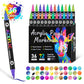 🔥 50 % de réduction ! 🎨✨ Stylo à peinture acrylique à double pointe – 24/48/72 couleurs 🌈🖌️