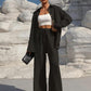 👚 60% DE RÉDUCTION! ✨ Ensemble Deux Pièces pour Femme – Chemise Unie à Boutons & Pantalon à Jambes Larges Noué Devant, Look Tendance & Confortable 🌸