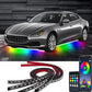 🚗 50% DE RÉDUCTION! 💡 Bandes lumineuses LED RGB flexibles & étanches (4 pièces) – Multicolores, faciles à installer & résistantes – Parfaites pour l'éclairage intérieur extérieur de votre voiture ✨