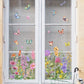 🌺 50% DE RÉDUCTION! 🖼️ Autocollant de Fenêtre Bouquet Floral – Design vibrant, pelable & amovible – Parfait pour maison, café et déco printanière ✨