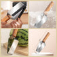 🍉 50% DE RÉDUCTION 🔥 Coupe-pastèque multifonction en acier inoxydable – Design triangle & capuchon de protection – Coupe nette et rapide – idéal pour fruits, fromage ou gâteaux ✂️🍽️✨
