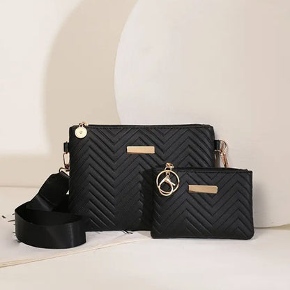 👜 50% DE RÉDUCTION ! 🎨 Sac Bandoulière Femme – Ensemble 2 pièces, motif ondulé & design compact – Parfait pour un look tendance et pratique au quotidien ✨