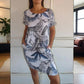 🌷 50% DE RÉDUCTION ! 🍀 Robe à Col Rond à Imprimé Botanique – Vente de Printemps – Tissu Léger, Motif Naturel & Coupe Décontractée 🌸