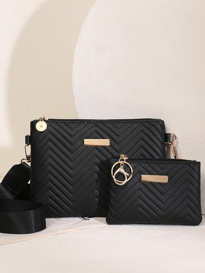 👜 50% DE RÉDUCTION! 🎨 Sac Bandoulière Femme – Set 2 pièces, motif ondulé & design compact – Parfait pour un look tendance et pratique au quotidien ✨