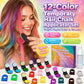 🎨 50% DE RÉDUCTION! ⚡ Kit craies capillaires – 12 couleurs, lavable & facile – Idéal pour fêtes ✨
