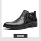 🔥 60% DE RÉDUCTION ! 👞 Bottines en Cuir pour Hommes – Double Fermeture Éclair, Bout Pointu & Design Intemporel 🔧📦