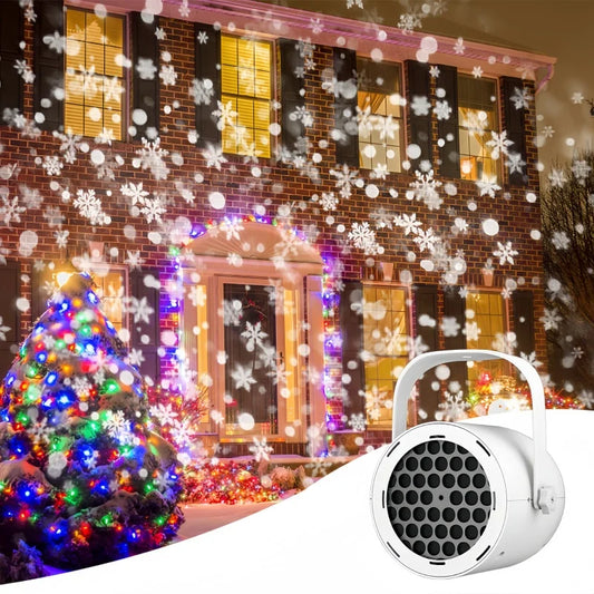 ❄️ 60% DE RÉDUCTION! ✨ PROJECTEUR FLOCON DE NEIGE - Effets Rotatifs 3D & 16 Couleurs LED, Éclairage Étanche pour Jardin et Décoration de Noël, Installation Facile 🎄🌟