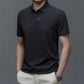 👕 50% DE RÉDUCTION ❄️ Polo manches courtes homme en soie glacée – Double graphisme poitrine & poignets – Respirant, léger & anti-transpirant – parfait pour le sport, le bureau ou l’été 🏌️‍♂️