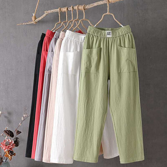 👖 50% DE RÉDUCTION ⏳ Pantalon ample femme – léger, fluide & taille élastique – Parfait pour le printemps, l’été ou le télétravail – chic et décontracté 🌸