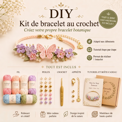 🧵 50% DE RÉDUCTION 🌿 Kit DIY création de bracelets au crochet – Inspiré de la nature – Complet, facile à utiliser – parfait pour créateurs débutants ou confirmés – idée cadeau originale 🎨💚✨