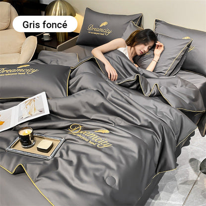 🛏️Parure en velours 4 pièces❄️Confort glacé💕【Vente directe】-50% PROMO