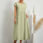 👗 50% DE RÉDUCTION 🌿 Robe d'été sans manches en coton & lin – Coupe fluide, 2 poches & couleur unie – Légère, respirante & parfaite pour les journées chaudes ou les vacances ☀️