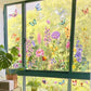 🌺 50% DE RÉDUCTION! 🖼️ Autocollant de Fenêtre Bouquet Floral – Design vibrant, pelable & amovible – Parfait pour maison, café et déco printanière ✨