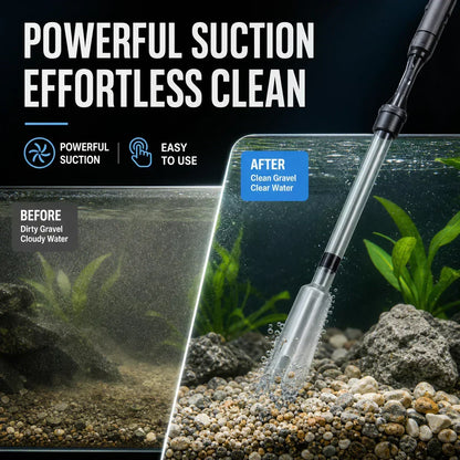 🐠 50% DE RÉDUCTION! 🧹 Nettoyeur de gravier électrique pour aquarium – Aspiration automatique, rechargeable & sans contact – Entretien facile et rapide de votre aquarium 💧
