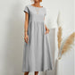 👗 50% DE RÉDUCTION 🌿 Robe d'été sans manches en coton & lin – Coupe fluide, 2 poches & couleur unie – Légère, respirante & parfaite pour les journées chaudes ou les vacances ☀️